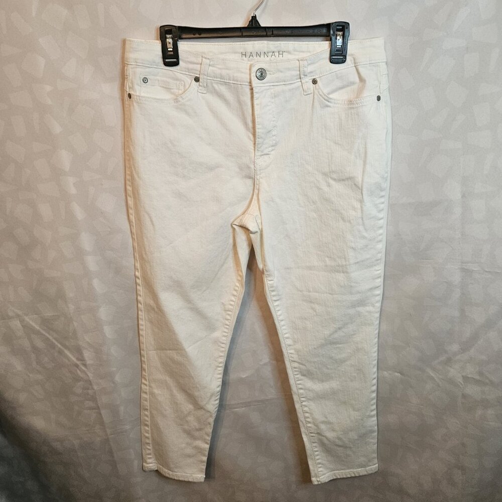 Hannah Senora Womans White Jean Size 14